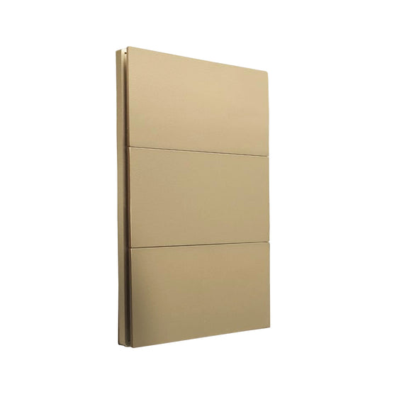 PLACA LUXURY APAGADOR DE 3 INTERRUPTOR 3 VIAS 90-277VCA COLOR ORO 74X112MM SKIN FEEL  ARTLITE  APL-503 - Hergui Musical