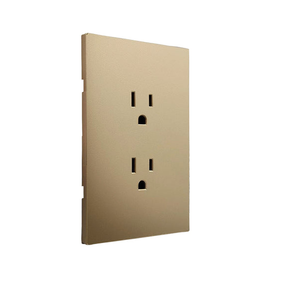 PLACA LUXURY CONTACTO DOBLE 90-277VCA COLOR ORO 74X112MM SKIN FEEL  ARTLITE  APL-504 - Hergui Musical