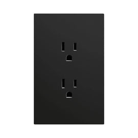 PLACA NEGRO MATE LUXURY CONTACTO DOBLE 127/250VCA PLÁSTICO ABS 74X117MM SKIN FEEL  ARTLITE   APL-604 - Hergui Musical
