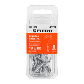 Blíster con 8 armellas abiertas de 19 x 60, fiero   AR-19AB - Hergui Musical