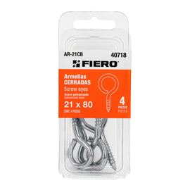 Blíster con 4 armellas cerradas de 21 x 80, fiero  AR-21CB - Hergui Musical