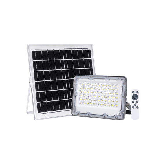 REFLECTOR LED SOLAR CON PANEL SOLAR MONTABLE, CONTROLADOR, SENSOR Y BATERIA RECARGABLE INCLUIDA. 1000LM BLANCO FRÍO 6500K  ARTLITE  ASL-001 - Hergui Musical