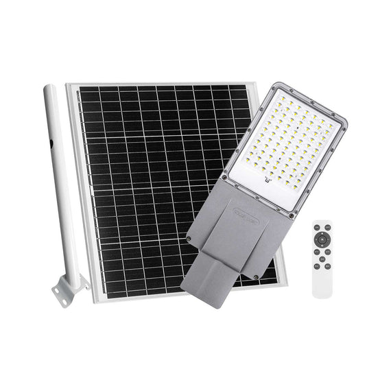 LUMINARIA LED SOLAR MURO Y BRAZO C/ PANEL SOLAR MONTABLE, CONTROLADOR,SENSOR, BATERIA RECARGABLE INCLIDA,3200LM BLANCO FRIO 6500K   ARTLITE    ASL-003 - Hergui Musical