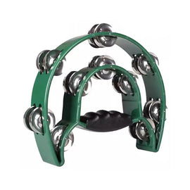 PANDERO DOBLE MEDIA LUNA VERDE, DOBLE ANILLO 90 GRADOS  ALICE   ATB002A/GN - Hergui Musical