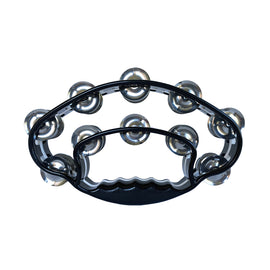PANDERO NEGRO TIPO MARIPOSA DE DOBLE ANILLO  ALICE  ATB007/BK
