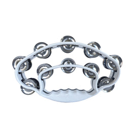 PANDERO BLANCO TIPO MARIPOSA DE DOBLE ANILLO  ALICE  ATB007/WH