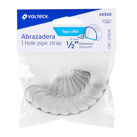 Bolsa c/10 abrazaderas tipo uña 1/2" p/tubo pared delgada   FOSET   AU-1/2 - Hergui Musical