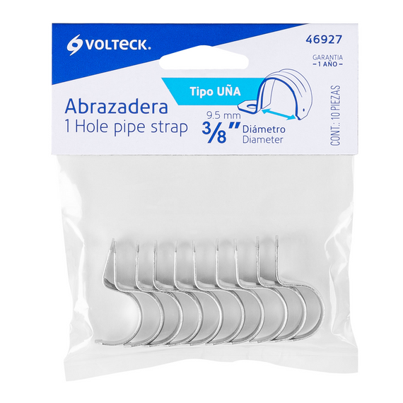 Bolsa c/10 abrazaderas tipo uña 3/8