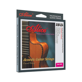ENCORDADURA PARA GUITARRA ACUSTICA,SUPER-LIGHT  ALICE   AW434-SL - Hergui Musical