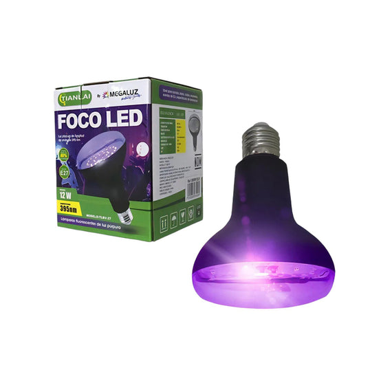 Foco Led 12w, Luz Led Púrpura, Base E27  TIANLAI  B05W12LN - Hergui Musical