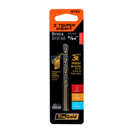 Broca hss 11/64" trugold para metal en blíster, expert truper   BAV-11/64-B - Hergui Musical