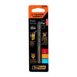 Broca hss 3/16" trugold para metal en blíster, expert truper   BAV-3/16-B - Hergui Musical