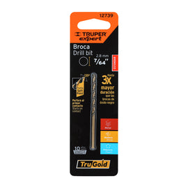 Broca hss 7/64" trugold para metal en blíster, expert truper   BAV-7/64-B - Hergui Musical
