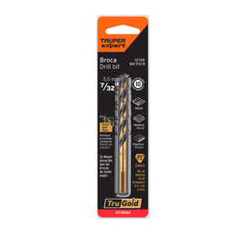 Broca hss 7/32" trugold para metal en blíster, expert truper   BAV-7/32-B - Hergui Musical