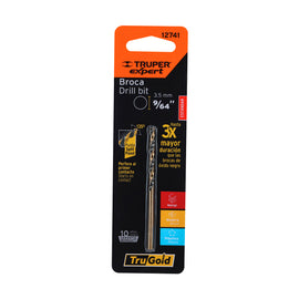 Broca hss 9/64" trugold para metal en blíster, expert truper   BAV-9/64-B - Hergui Musical