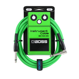 Cable para instrumento Conectores de 1/4 de pulgada (recto y en ángulo recto), color verde, 3 metros  ROLAND  BIC-10A-GN - Hergui Musical