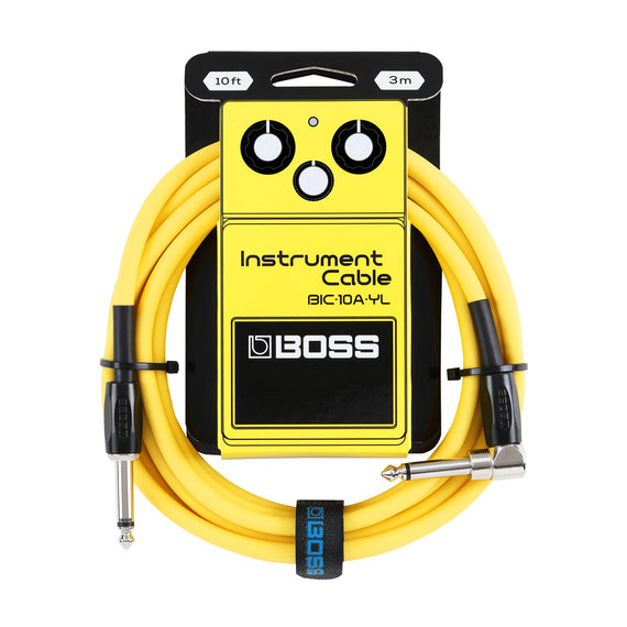 Cable para instrumento Conectores de 1/4 de pulgada (recto y en ángulo recto), color ro, 3 metros  ROLAND  BIC-10A-YL - Hergui Musical