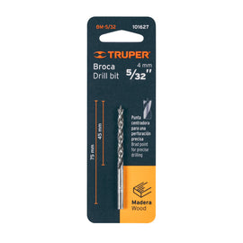 Broca con punta centradora para madera 5/32", truper   BM-5/32 - Hergui Musical