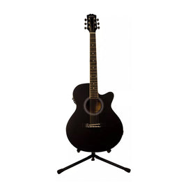 GUITARRA MAHOGANY ELECTROACÚSTICA CON RESAQUE NEGRA MATE  CAMPERO   C-EA-MHR-MT-BK