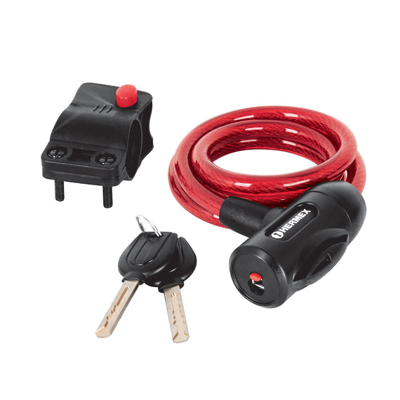 Candado de cable con llave, 10 mm x 1.0 m, hermex  CB-10 - Hergui Musical