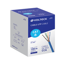 Bobina de 100m de cable utp cat6, azul, volteck   CBR-61A - Hergui Musical