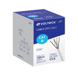 Bobina de 100m de cable utp cat6, blanco, volteck  CBR-61B - Hergui Musical