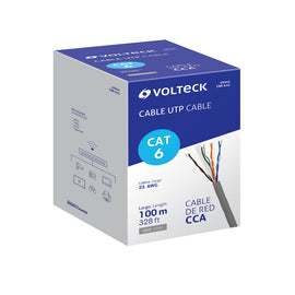 Bobina de 100m de cable utp cat6, gris, volteck  CBR-61G - Hergui Musical