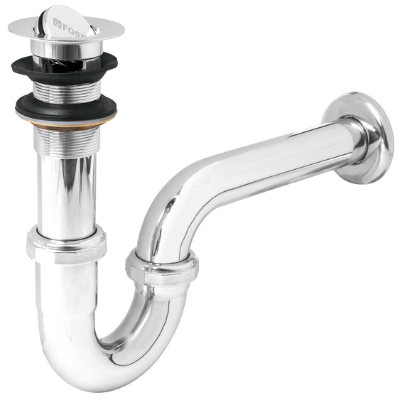 Céspol p/lavabo latón c/contra tipo moneda, cromo, 1-1/4