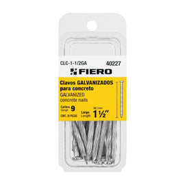 Blíster con 20 clavos galvanizados p/concreto 1-1/2",  FIERO   CLC-1-1/2GA