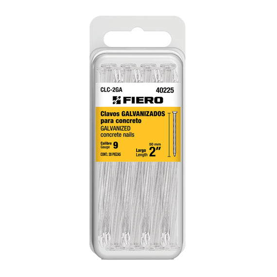 Blíster con 20 clavos galvanizados para concreto 2