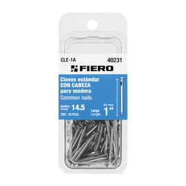 Blíster con 130 de clavo estándar 1" con cabeza,   FIERO   CLE-1A