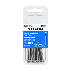 Blíster con 20 clavos estándar 2-1/2" con cabeza, FIERO   CLE-2-1/2A