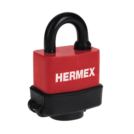 Candado laminado, recubierto de plástico, 40mm, blister  HERMEX  CMR-40 - Hergui Musical