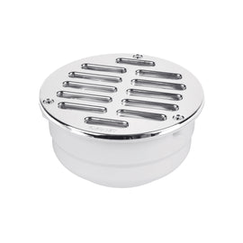 COLADERA DE ABS CON REJILLA CROMADA DE 5" CON TORNILLOS  FOSET   COL-52