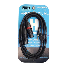 Cable de 3.5mm macho a 2 plug canon macho 3 pines, 1.50m  HARDEN   CPH-172