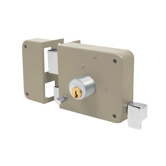 Cerradura sobreponer izq instala-fácil, tradicional, blíster  HERMEX  CS-75IB - Hergui Musical