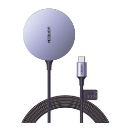 Cargador Inalámbrico Magnético, 15W, Tecnología Magsafe, Qi, Certificado MFM, Modulo de Carga Original, Carga Rápida, Fuerte Absorción Magnética, Cable de Nylon Trenzado, 1.5 metros  UGREEN  30233 - Hergui Musical