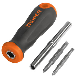 Desarmador 2 puntas dobles y barra con 2 cajas hexagonales  TRUPER  DT-4 - Hergui Musical