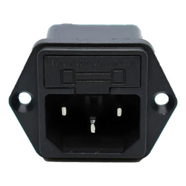 Jack de chasis trifásico AC de interlock para bafle o fuente con portafusible     electrocenter     NEP-PG-123 - Hergui Musical
