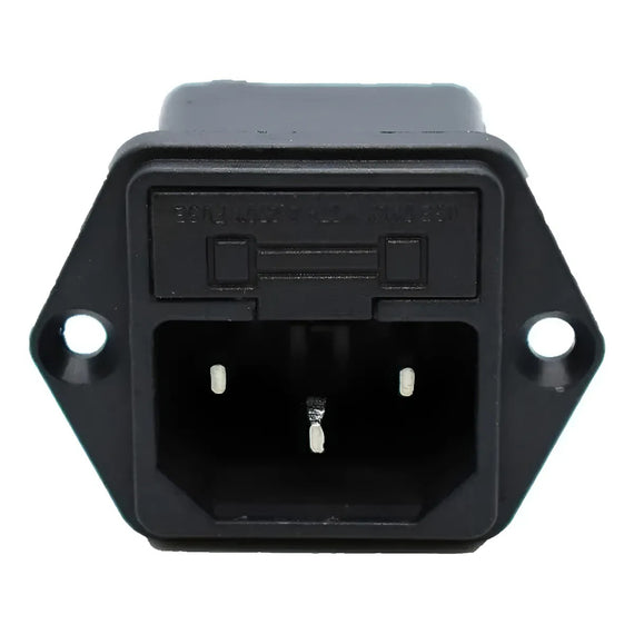 Jack de chasis trifásico AC de interlock para bafle o fuente con portafusible     electrocenter     NEP-PG-123 - Hergui Musical