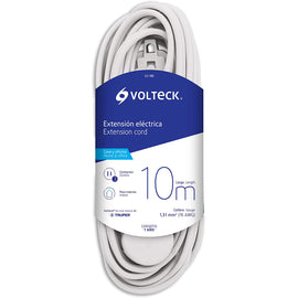 Extension electrica domestica 10 m blanca con clavija plana  VOLTECK   ED-10B - Hergui Musical