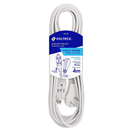 Extension electrica domestica 4 m blanca con clavija plana  VOLTECK   ED-4B - Hergui Musical