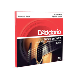Juego de cuerdas bronce 80/20 medio .013-.056  DADDARIO   EJ-12 - Hergui Musical