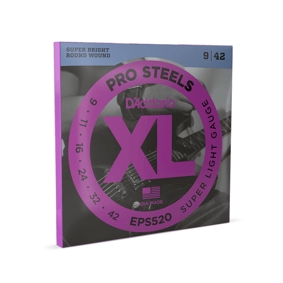 JGO. DE CUERDAS PARA GUITARRA ELÉCTRICA CAL. 09-42  D ADDARIO   EPS-520 - Hergui Musical