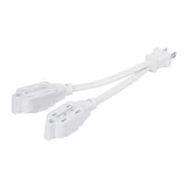 Mini extensión eléctrica doméstica dual 10 cm, blanca  VOLTECK  EXDO-6 - Hergui Musical