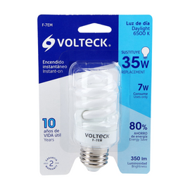 Lámpara espiral mini t2 7 w luz de día en blíster,  VOLTECK   F-7EM - Hergui Musical