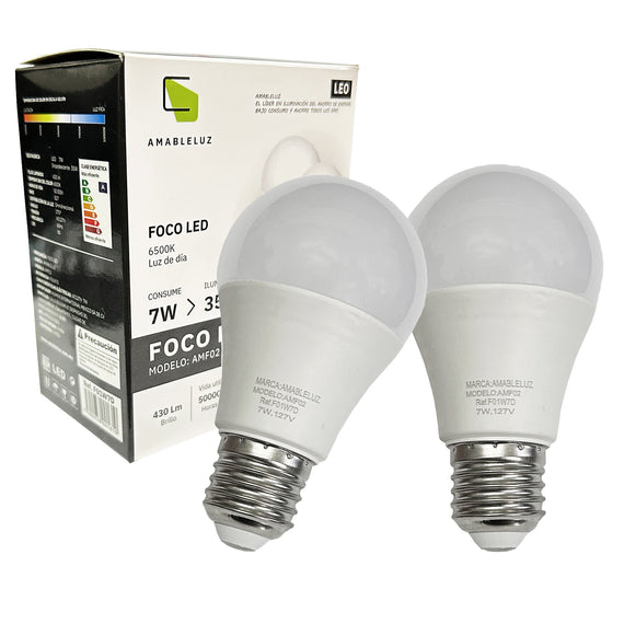 Foco de leds 7w, Luz Fria 6500K  AMABLELUZ   F01W7D - Hergui Musical