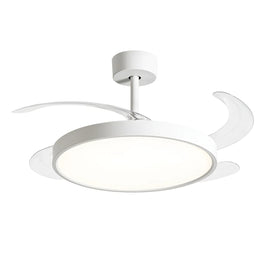 Ventilador de techo 42" con lámpara, 60w, aspas retráctiles  MEGALUZ LED  F2014-42 - Hergui Musical