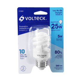Lámpara espiral mini t2 5 w luz de día en blíster,  VOLTECK   F-5EM - Hergui Musical