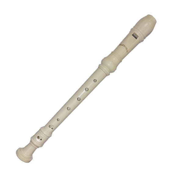 Flauta dulce soprano de plástico color marfil con funda   BLESSING  QM8AIV - Hergui Musical